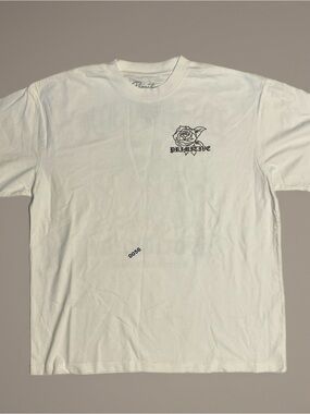 Primitive White Short Sleeve Tee with Black Rose Logo